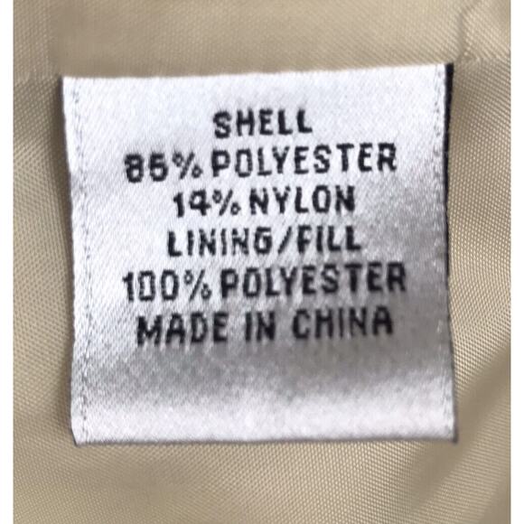 Vtg Talbots Petites Quilted Jacket Tan Full Zip Button Front Collared Pockets PP - Picture 12 of 13